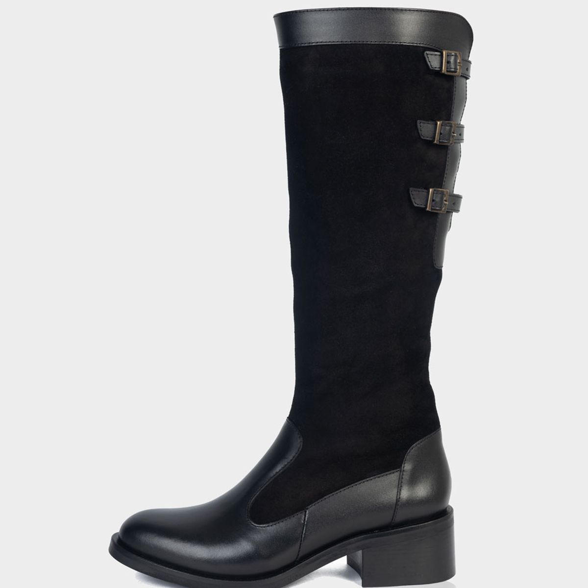 STIVALI - Bota Urbe Cuero y Gamuza Negro