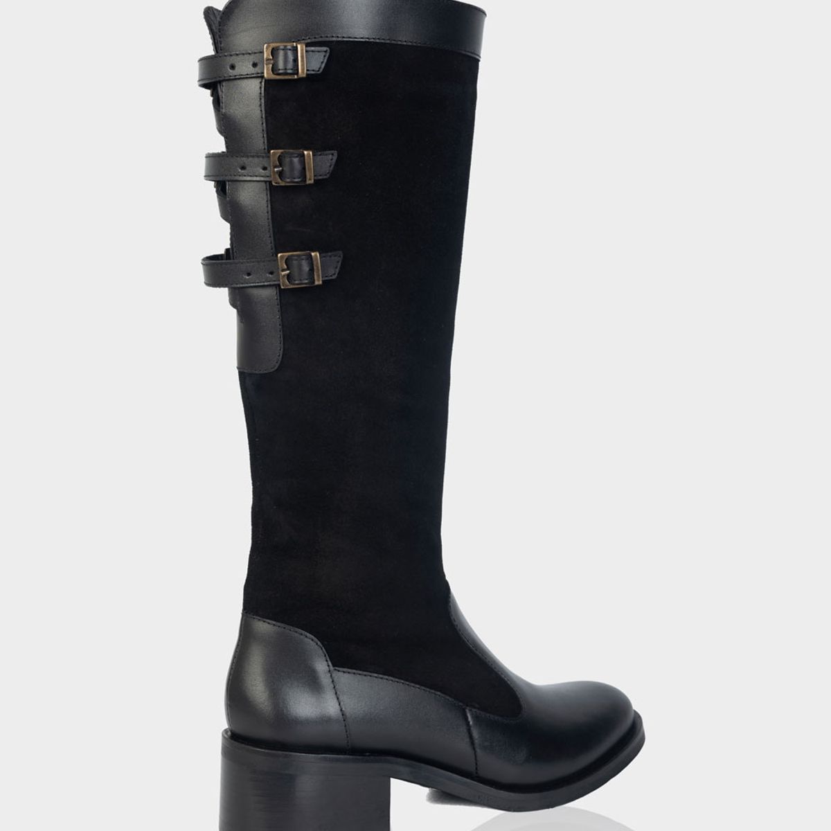 STIVALI - Bota Urbe Cuero y Gamuza Negro