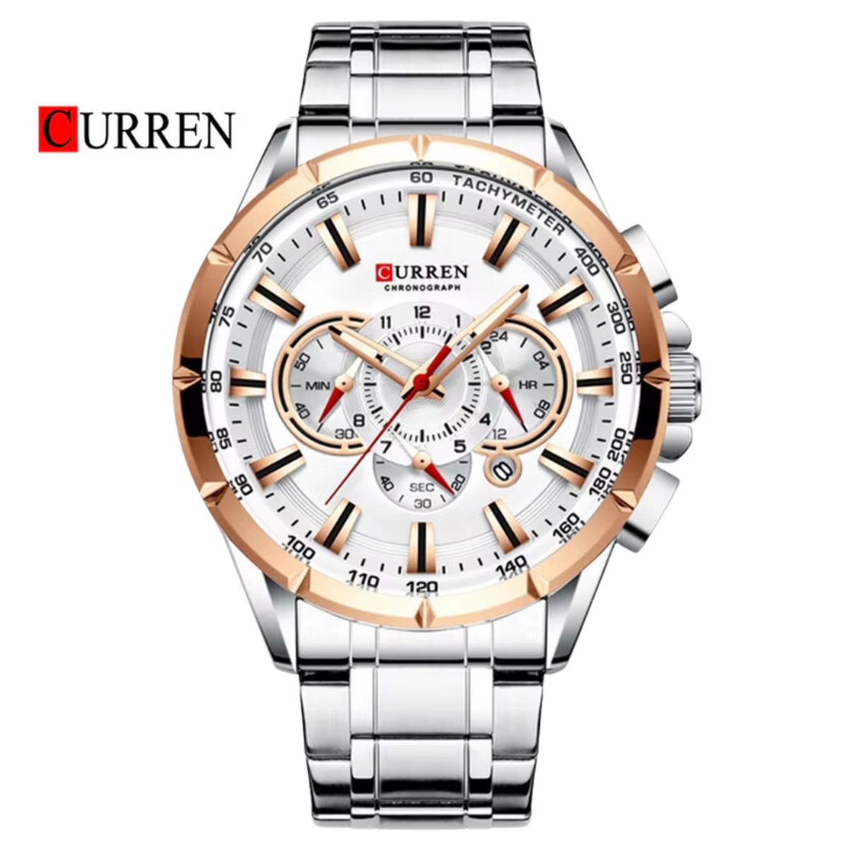 CURREN - Reloj CURREN 8363 Cronógrafo Para Hombre Plateado - Dorado