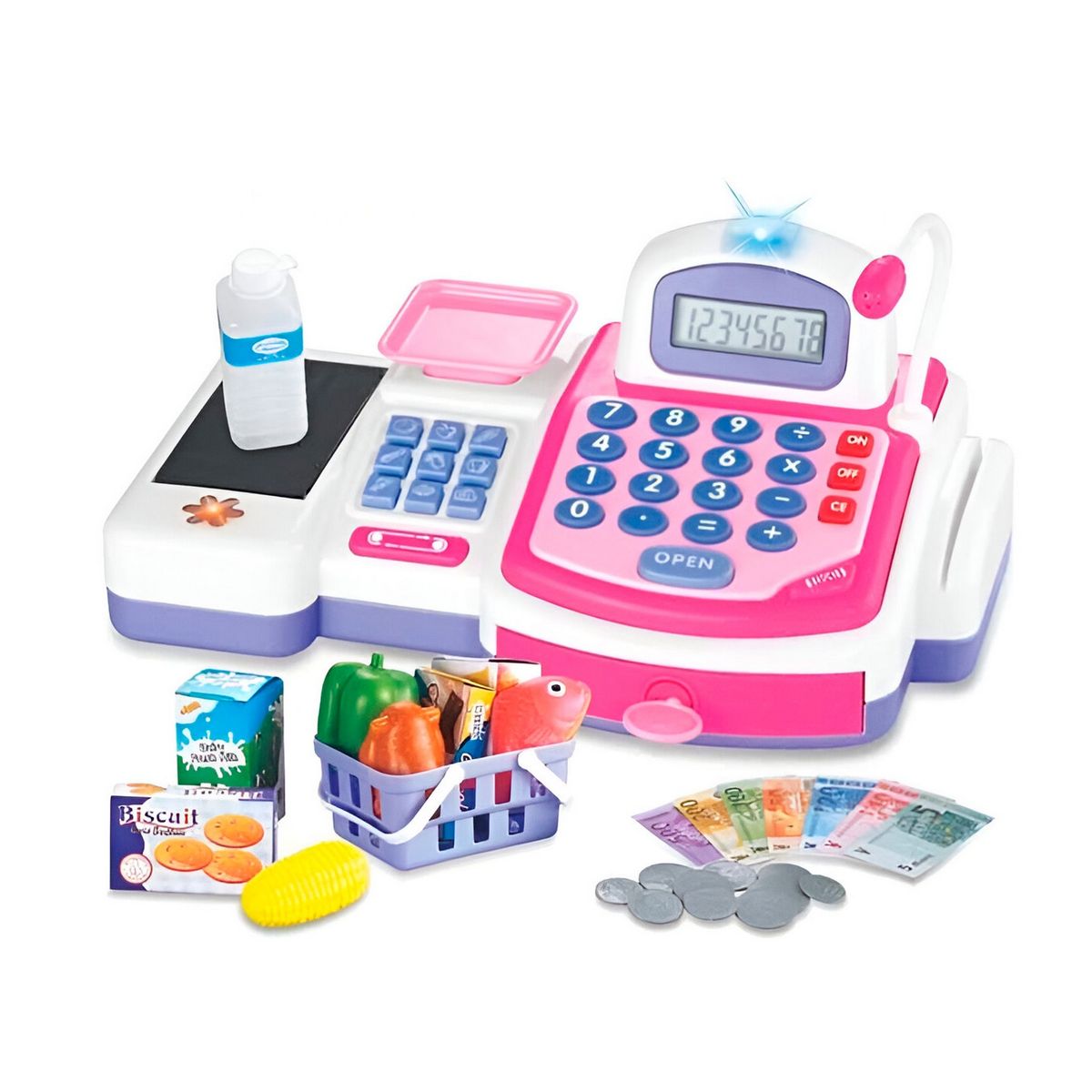 GENERICO - Caja Registradora Juguete Para Niña Supermarket + Baterias