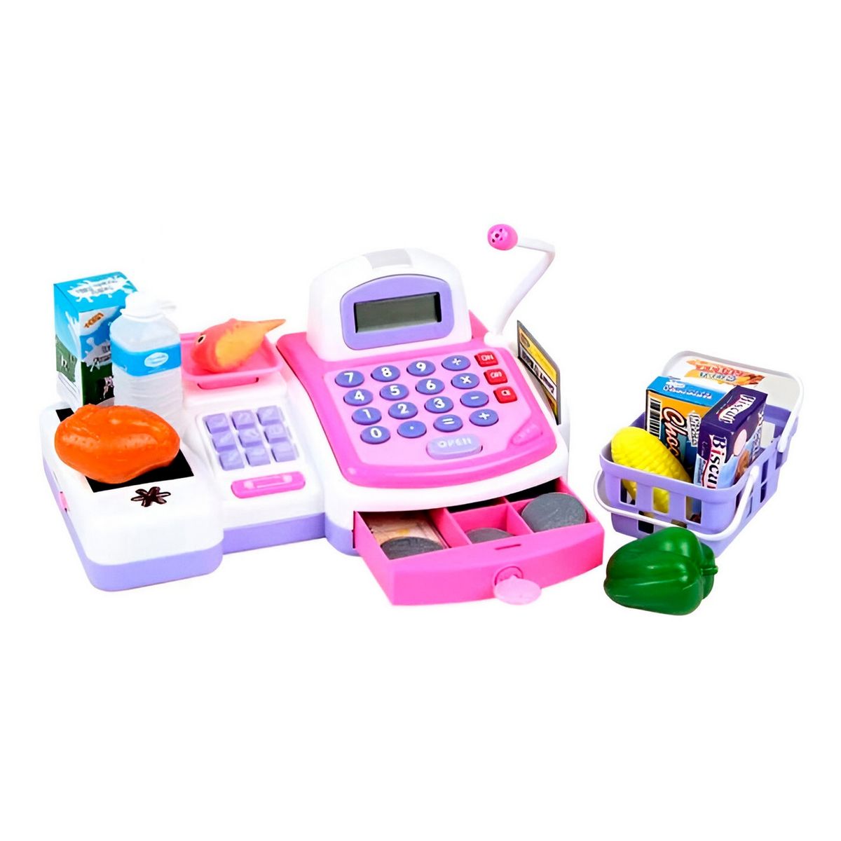 GENERICO - Caja Registradora Juguete Para Niña Supermarket + Baterias