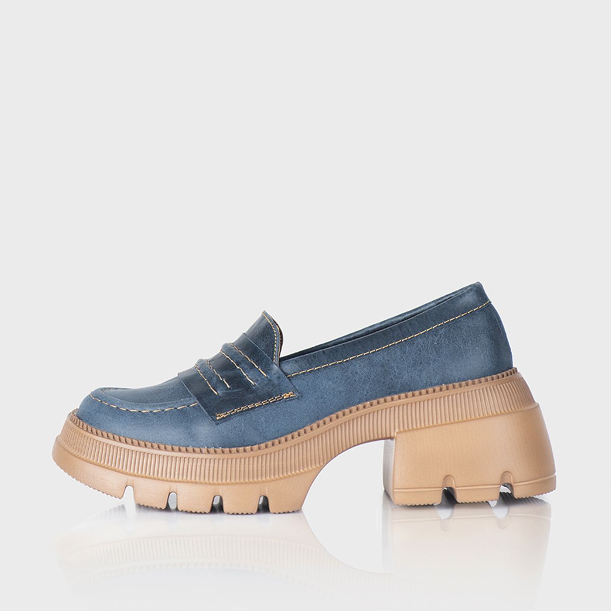 STIVALI - Mocasin Zamora Cuero Azul