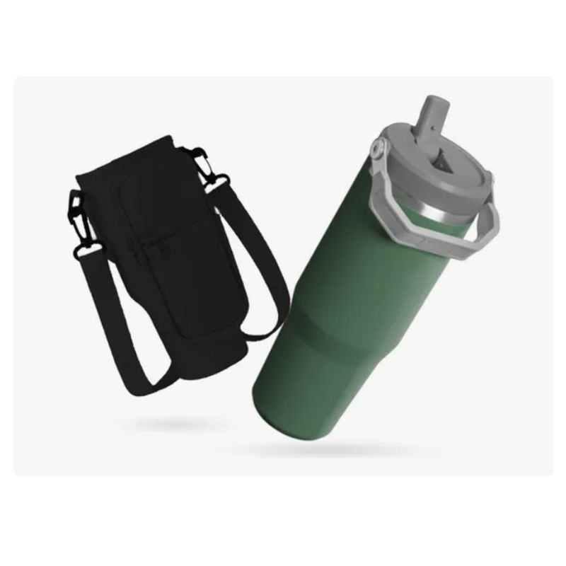 INNOVA - Termo 900 Ml Flip Con Funda De Neopreno Con Correa Y Bolsillos