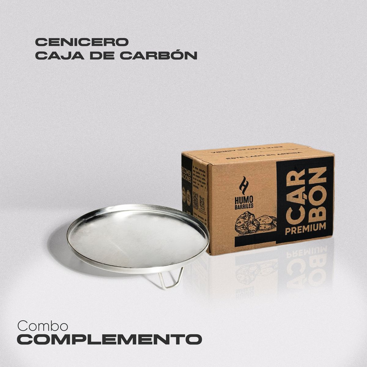 HUMO BARRILES - Combo Complemento - Cenicero + Caja de Carbon Humo Barriles