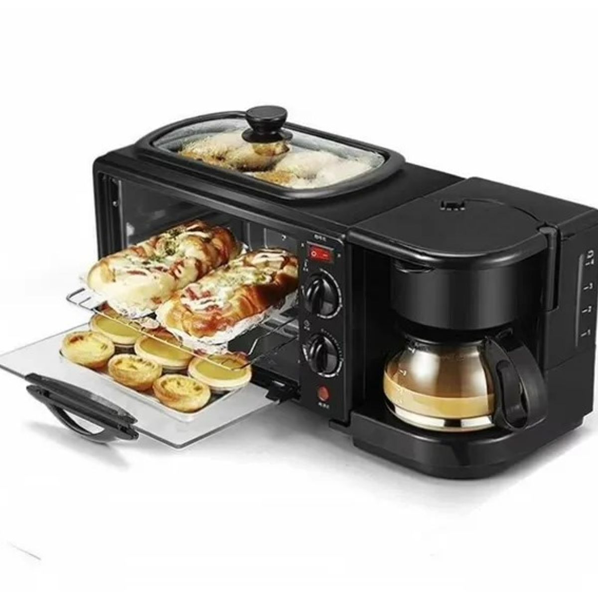 SOKANY - Estación Desayuno Multifuncional 3 en 1 Horno Cafetera Plancha Sokany hrn- 001 Sokany