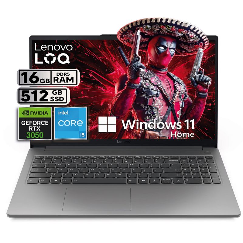 LENOVO - Portátil Lenovo Gamer LOQ Intel Core i5-12450HX RTX 3050 16GB RAM 512GB SSD 15.6” FHD