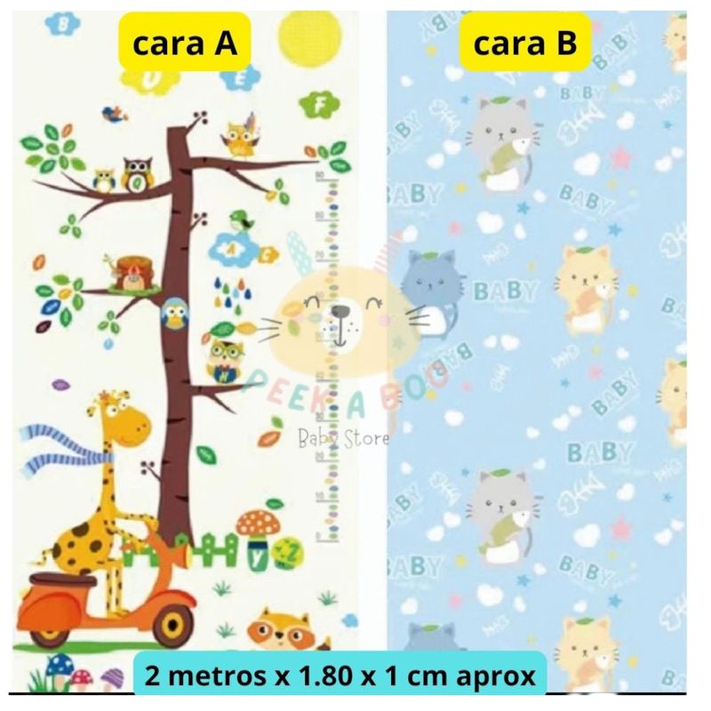 GENERICO - Tapete Para Bebé Plegable Doble Faz Grande De 2M X 180M