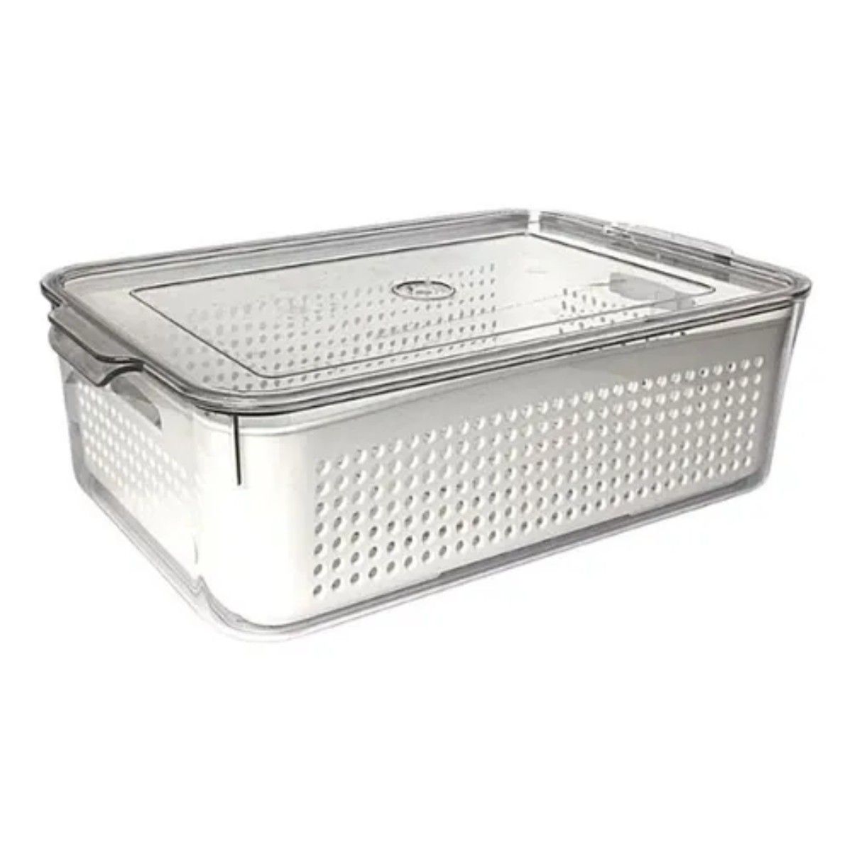 GENERICO - Recipiente Hermético Nevera 4.2 L Contenedor con Tapa Filtro Escurridor Organiza Conserva Alimentos