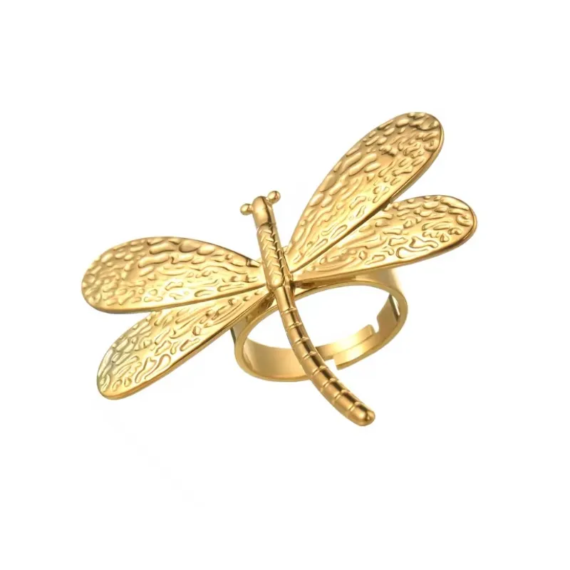 ALHAJAS - Anillo Ajustable Para Mujer Libélula Fabricado En Acero