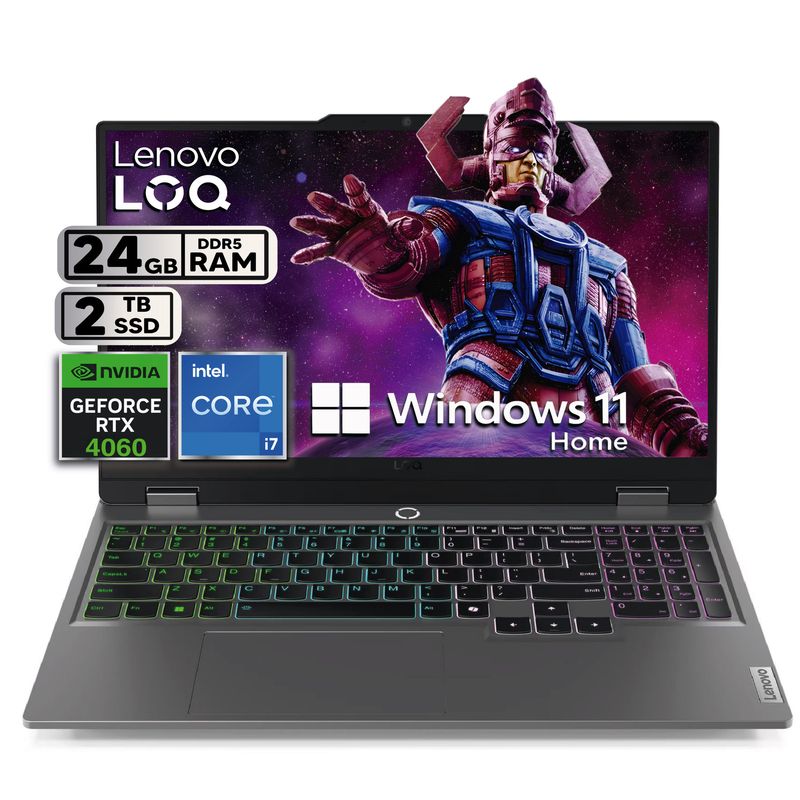 LENOVO - Portátil Lenovo Gamer LOQ 15IRX9 Intel Core i7-13650HX 24GB RAM 2TB SSD RTX 4060 WIN11 HOME 15.6”FHD
