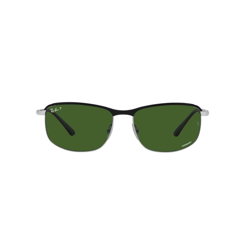 RAY BAN - Gafas de sol Ray Ban B3671CH  Unisex . Marco Black On Silver Lente Polar Dark Green