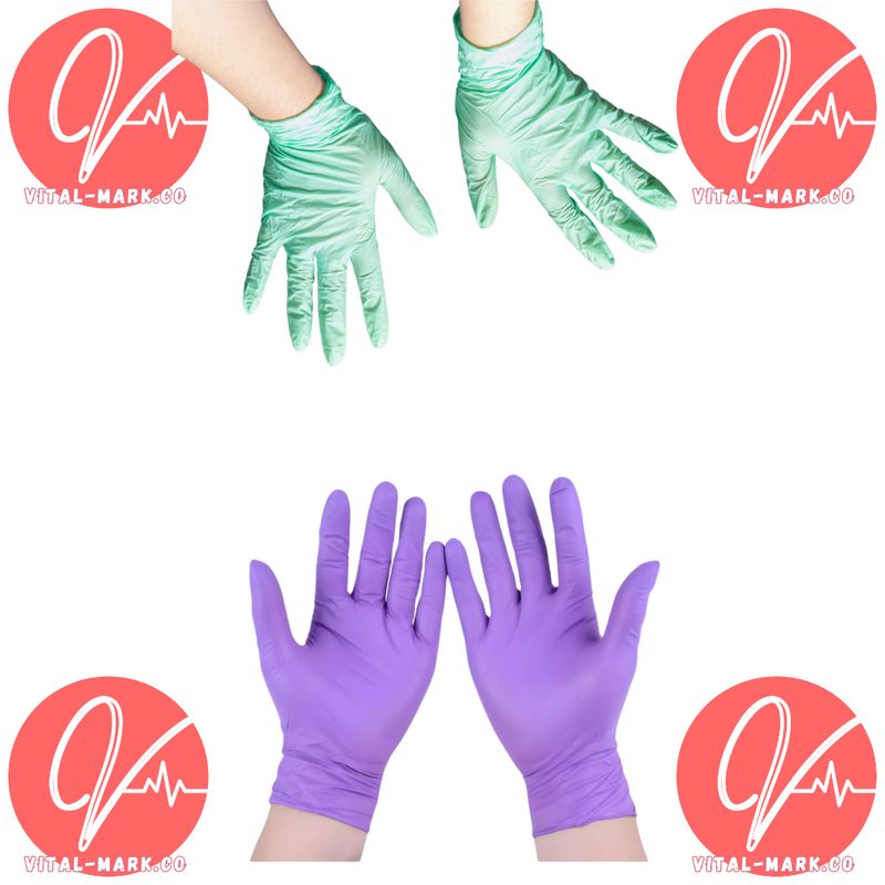 GENERICO - Guantes Nitrilo Color Verdes Talla S Caja x100 und
