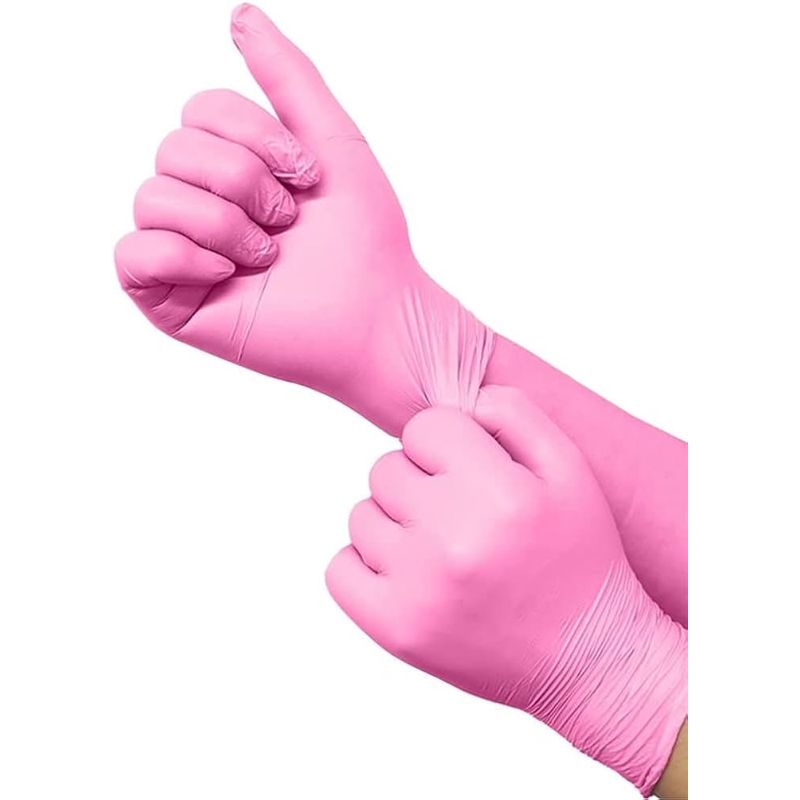 GENERICO - Guantes Nitrilo Color Rosados Talla L Caja x100 und
