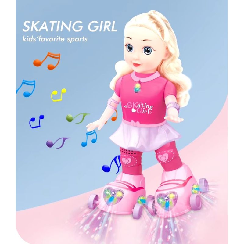 GENERICO - Muñeca patinadora luces y sonido juguete niñas mona