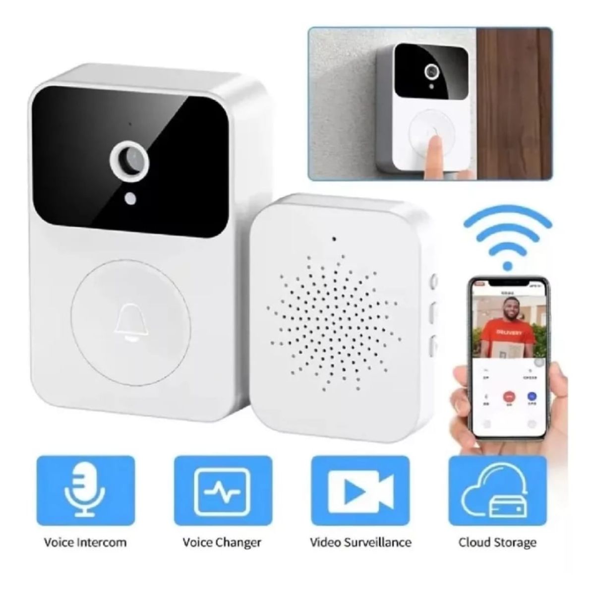 GENERICO - Timbre Inteligente Wifi Con Cámara Intercomunicador Celular