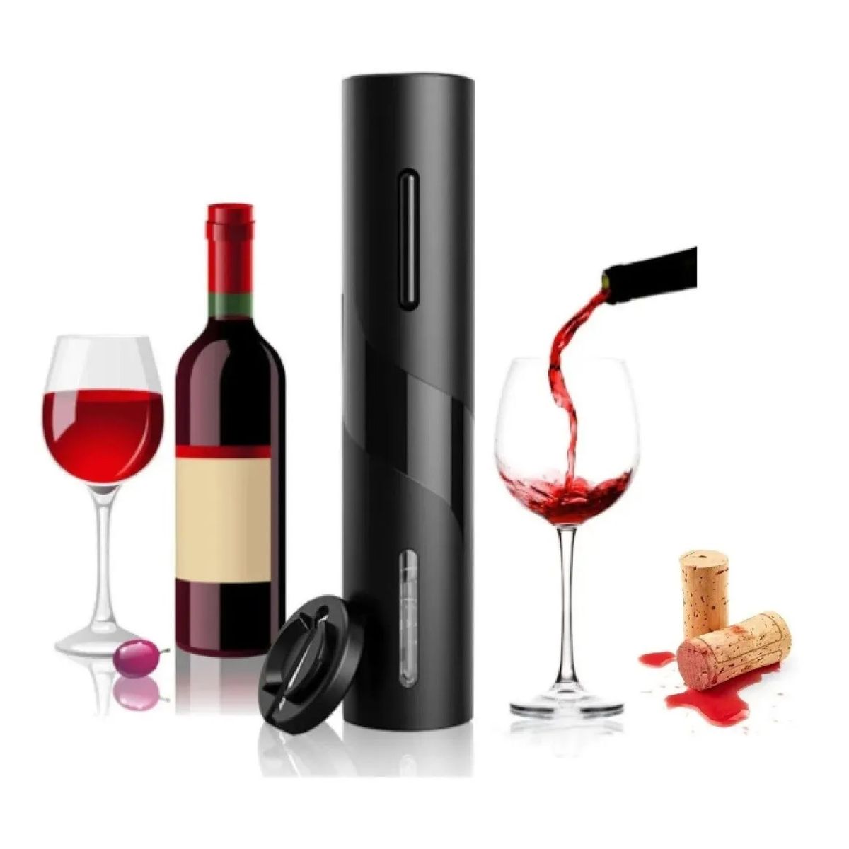 TRIPLE CLEAN - Sacacorchos Eléctrico de Botella De Vino y Accesorios