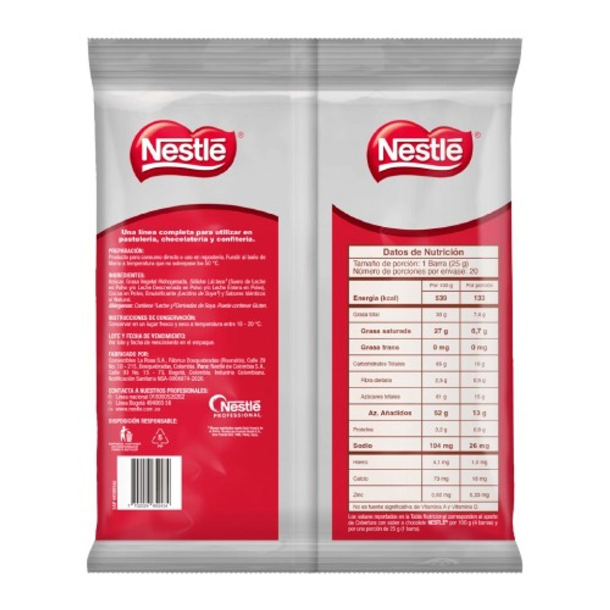 NESTLE - Cobertura Con Sabor a Chocolate Nestlé X 500g