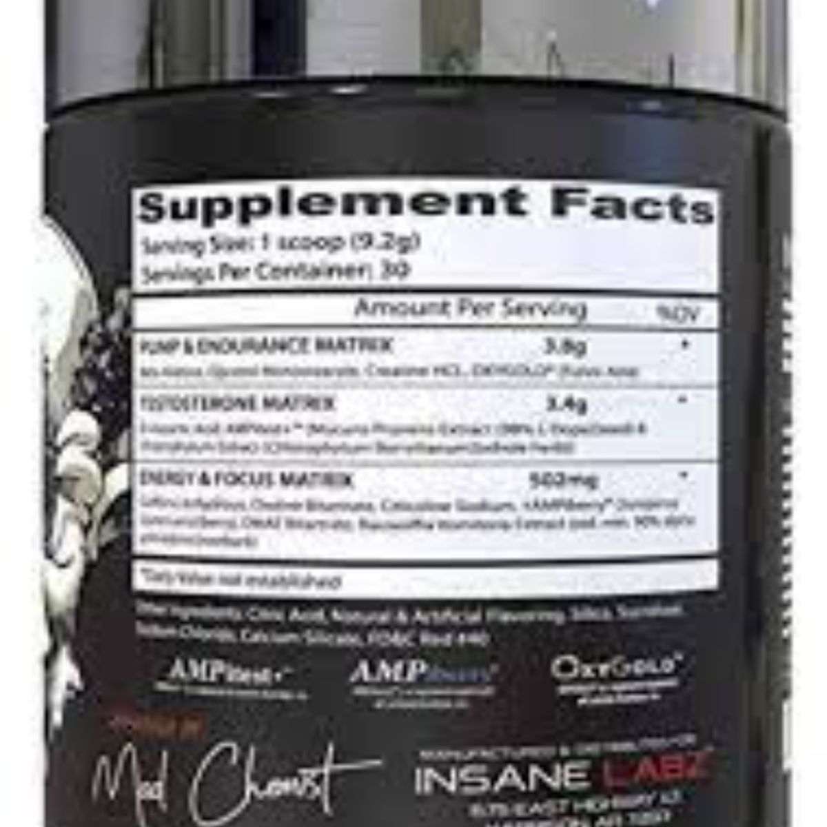 GENERICO - Pre-Entreno Psychotic Test 30 Servicios Insane Labz