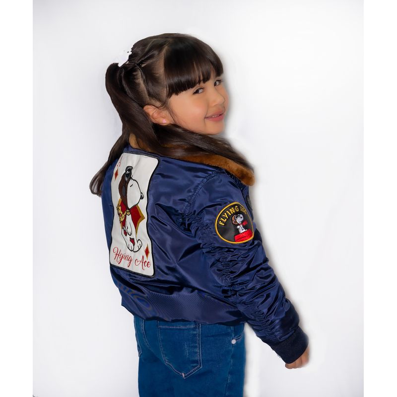 ALMA DE AVIADOR - Chaqueta M2 Infantil Niña Azul Snoopy Alma de Aviador