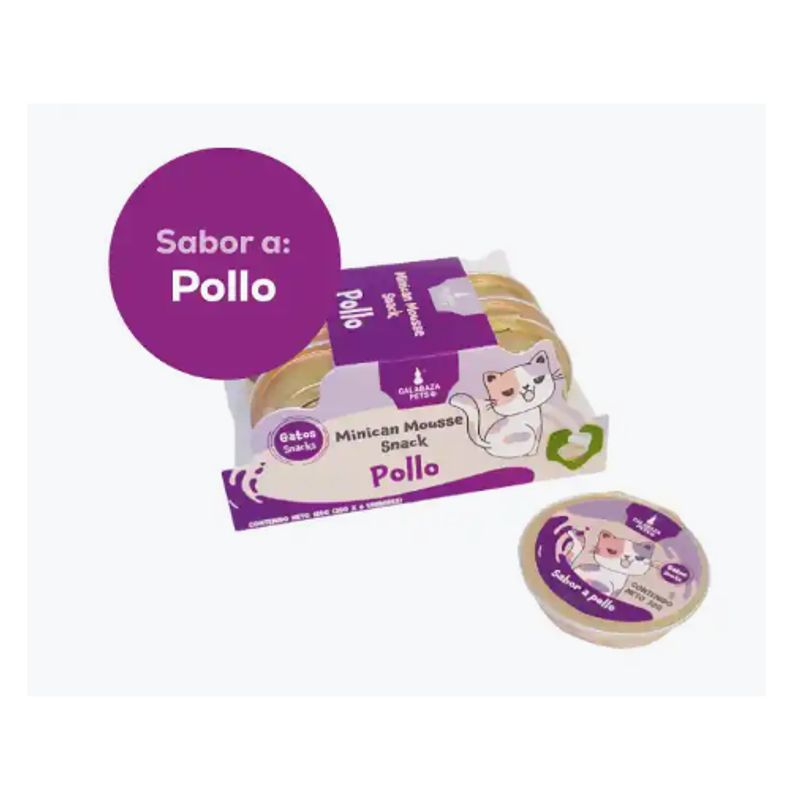 PETS - Snack Minican Mousse Alimento Para Gato Caja * 6 Unidades Sabor A Pollo