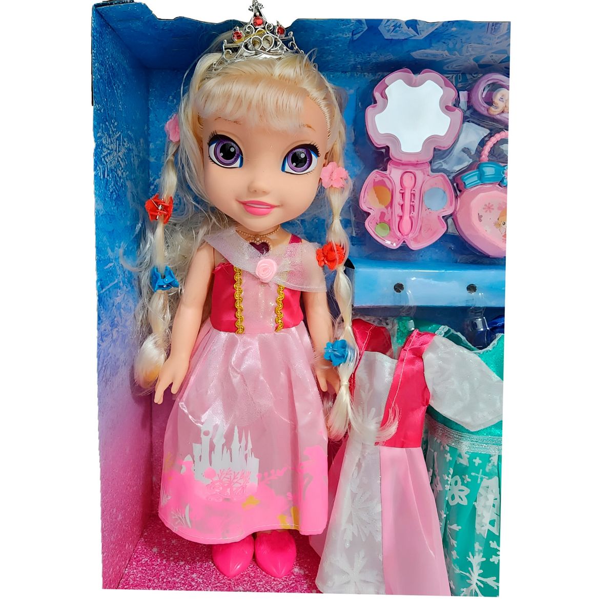 GENERICO - Muñeca Corona Princesa Vestidos Accesorios Juguete