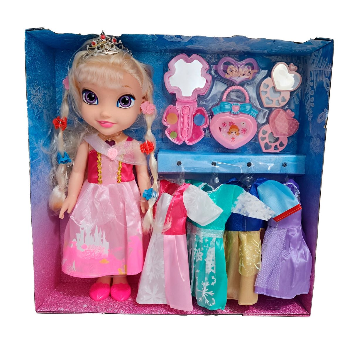 GENERICO - Muñeca Corona Princesa Vestidos Accesorios Juguete