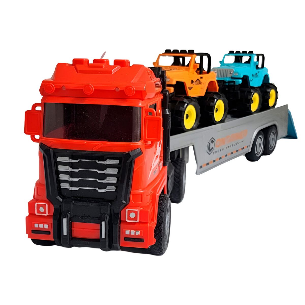 GENERICO - Tractomula Camion Niñera Transporte Carros Jeep Juguete