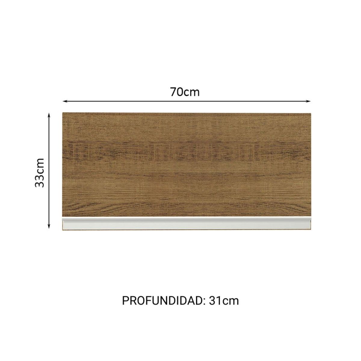 MADESA - Mueble de Cocina Superior Glamy 70 cm 1 Puerta Abatible Marrón
