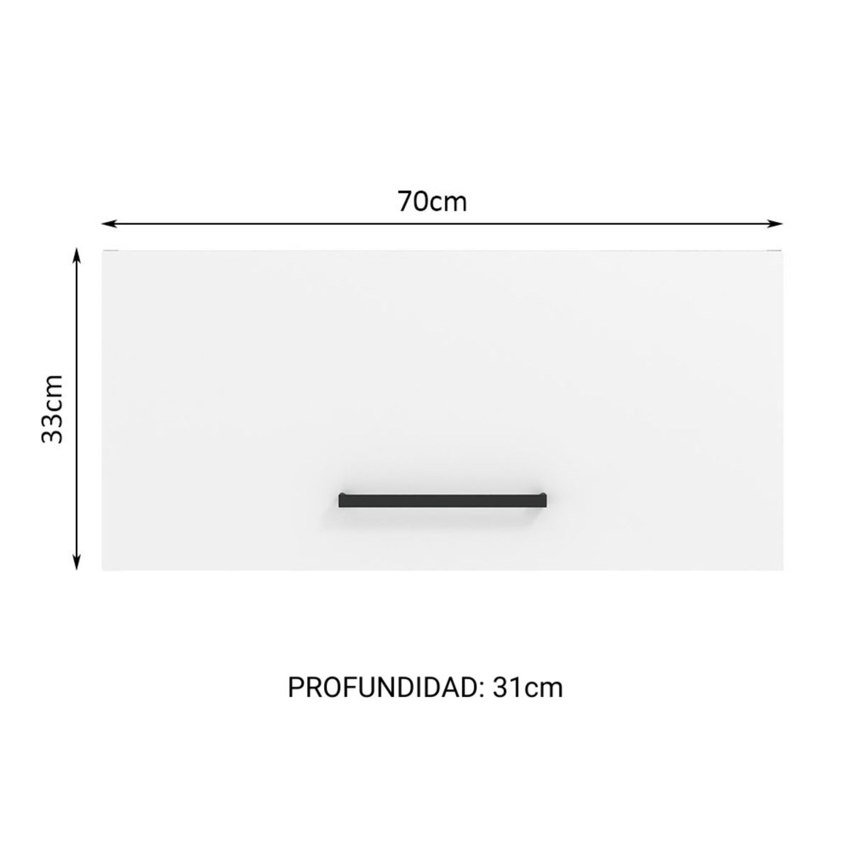 MADESA - Mueble de Cocina Superior Agata 70 cm 1 Puerta Abatible Marrón/Blanco
