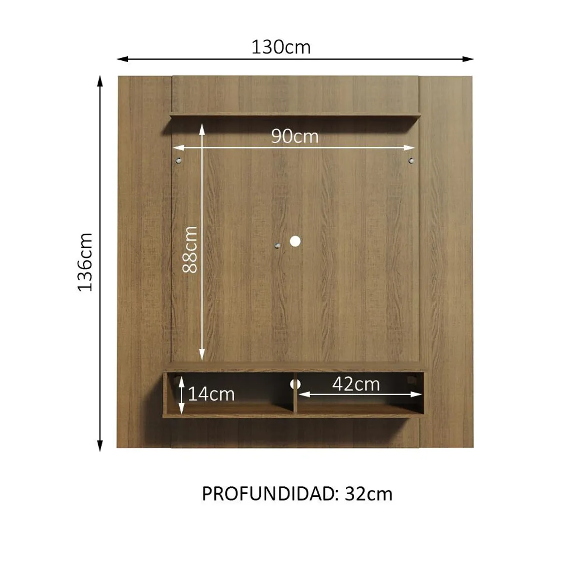MADESA - Panel para TV Arizona Hasta 55 Pulgadas Marrón