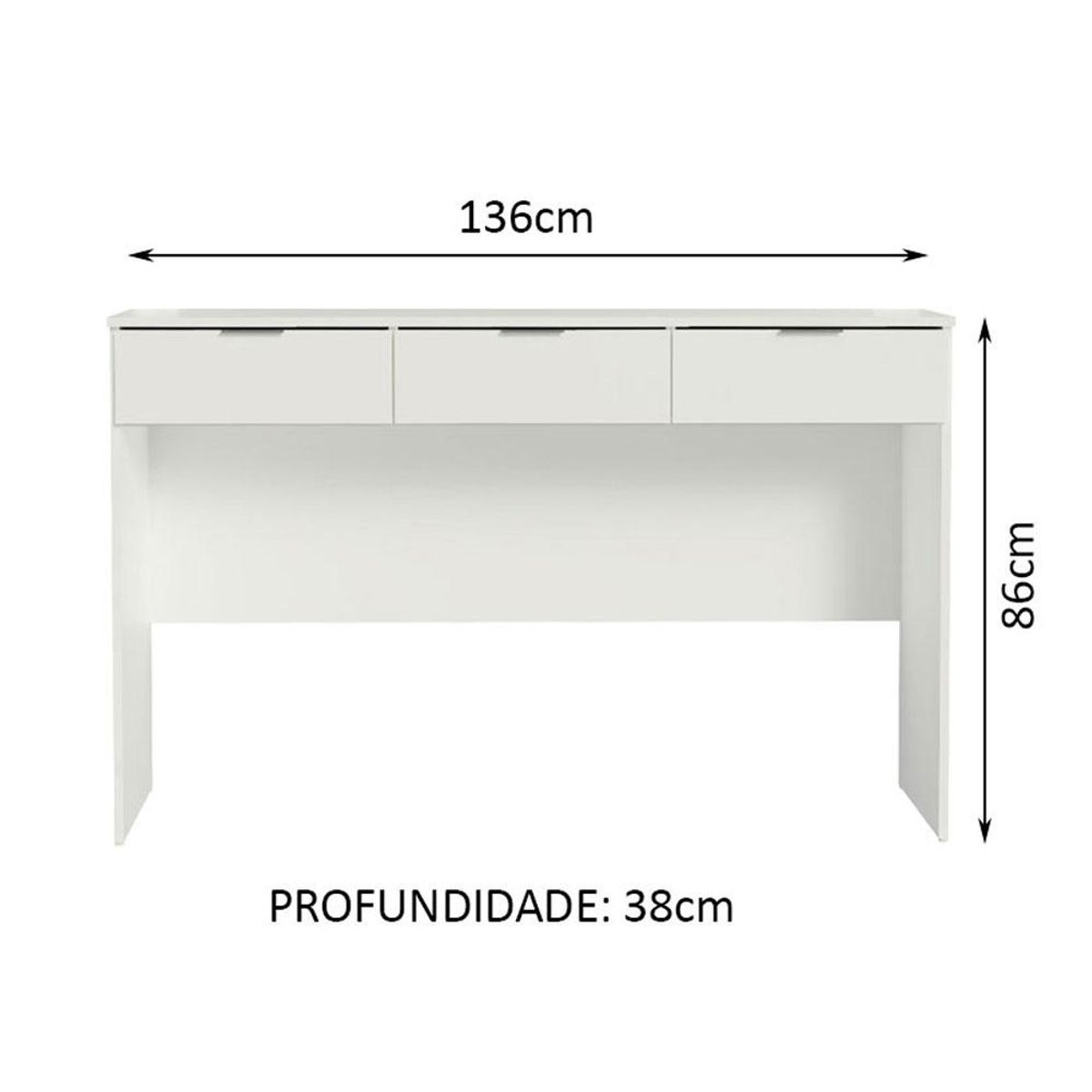 MADESA - Tocador de Camerino Carly con 3 Cajones (Sin Espejo) Blanco