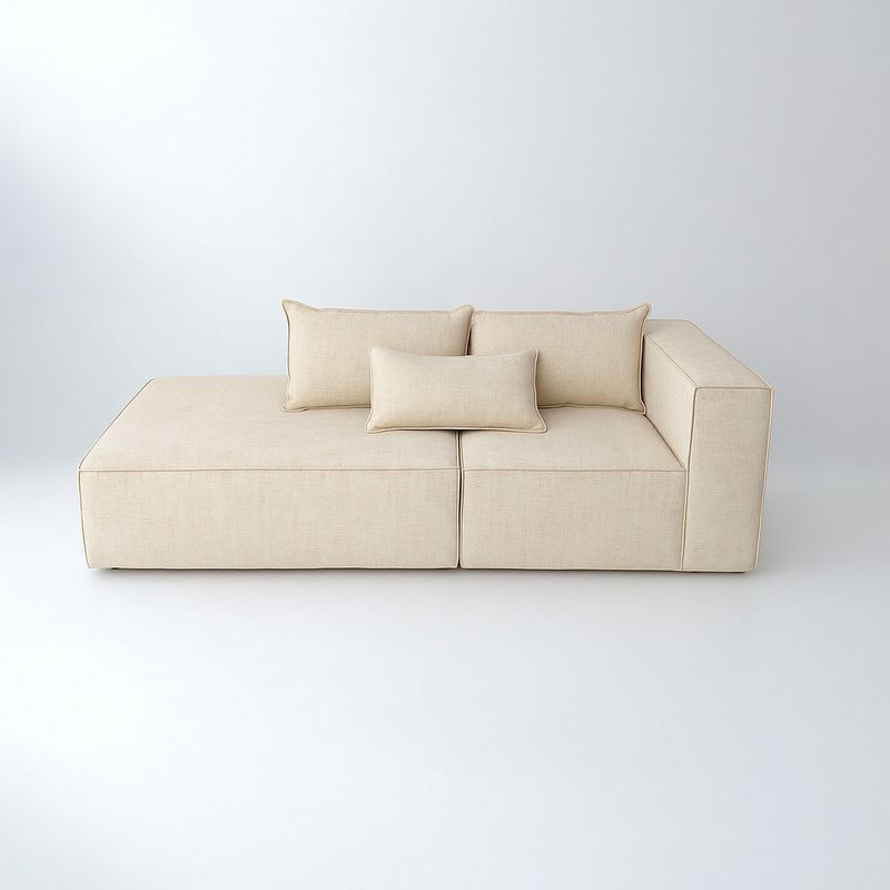 GENERICO - SOFÁ MODULAR COLOR CREMA EN TELA ANTIFLUIDOS Y PET FRIENDLY - ROMA
