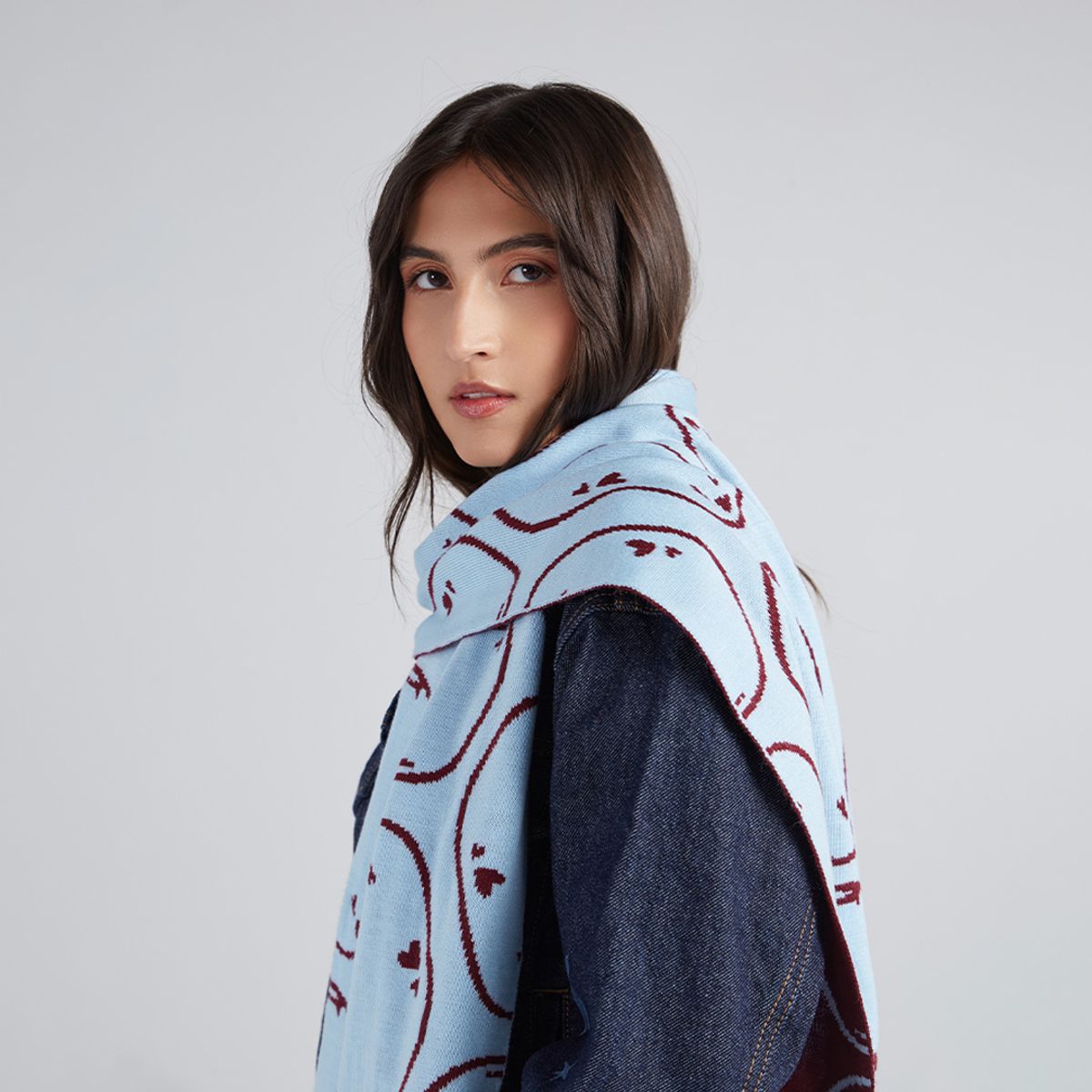 JULIANA SANCHEZ - Bufanda Capira - Vinotinto Azul