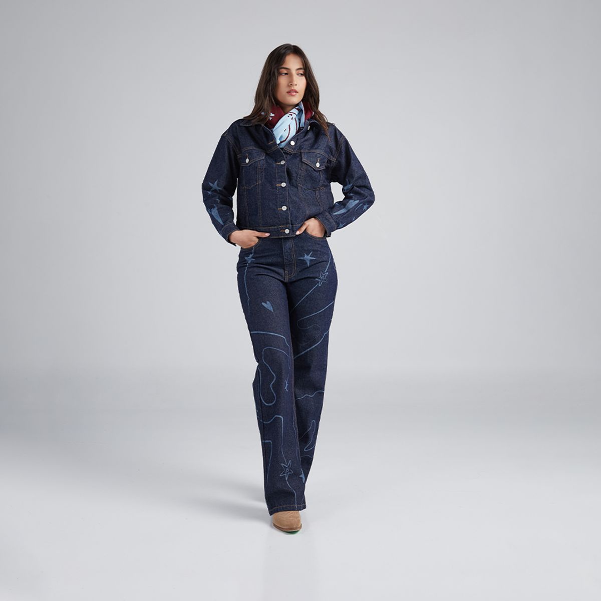 JULIANA SANCHEZ - Bufanda Capira - Vinotinto Azul