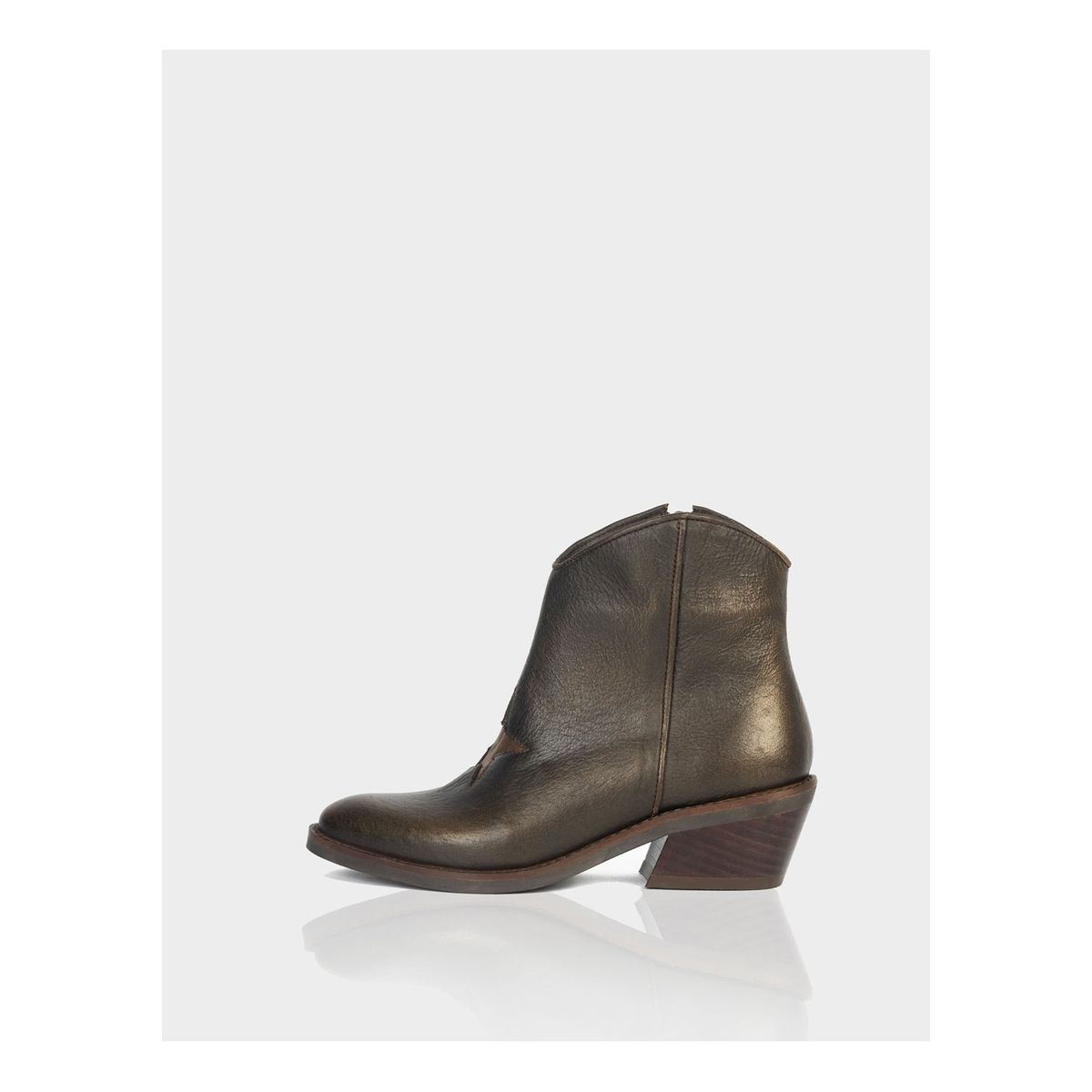 STIVALI - Botin Andromeda Cuero Cafe x Bronce
