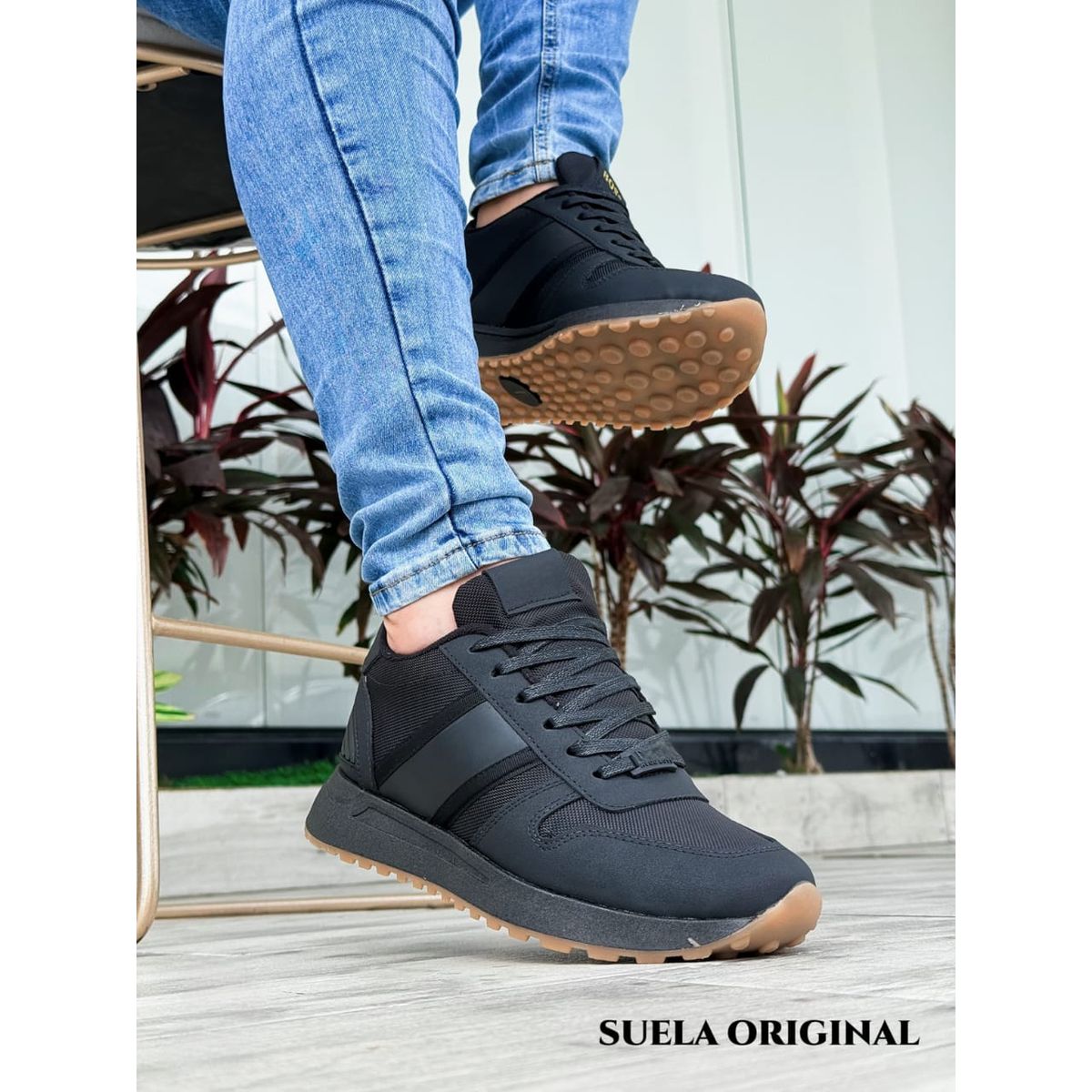 DEPORTIVA - Tenis Caballero Deportivas Suaves Hombre-Negro