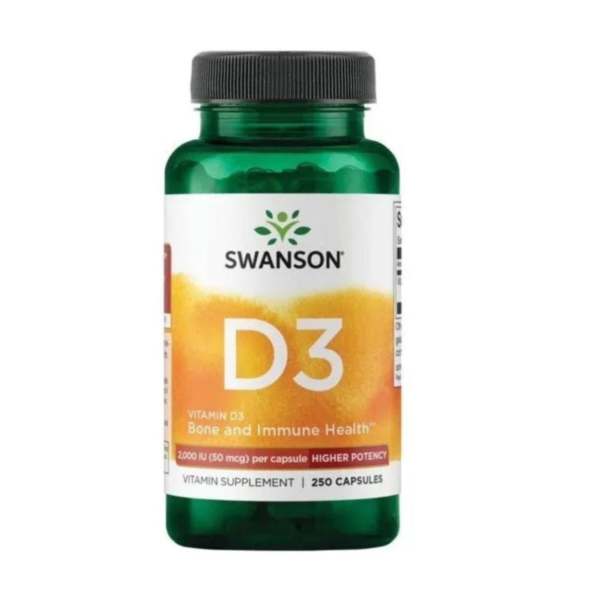 SWANSON - VITAMINA D3 5000 UI X 250 CAPSULAS BLANDAS/ SWANSON