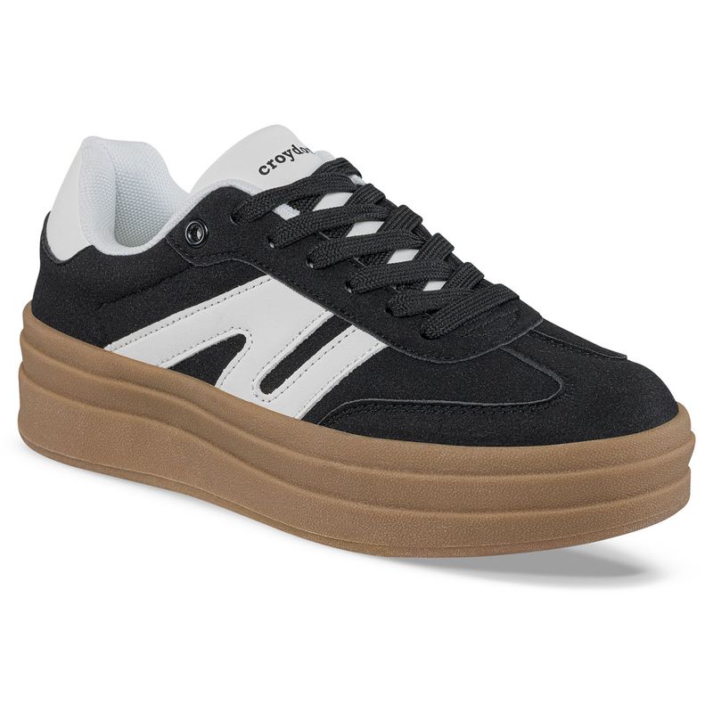 CROYDON - Tenis Urbanos Vintar Negro Croydon para Mujer