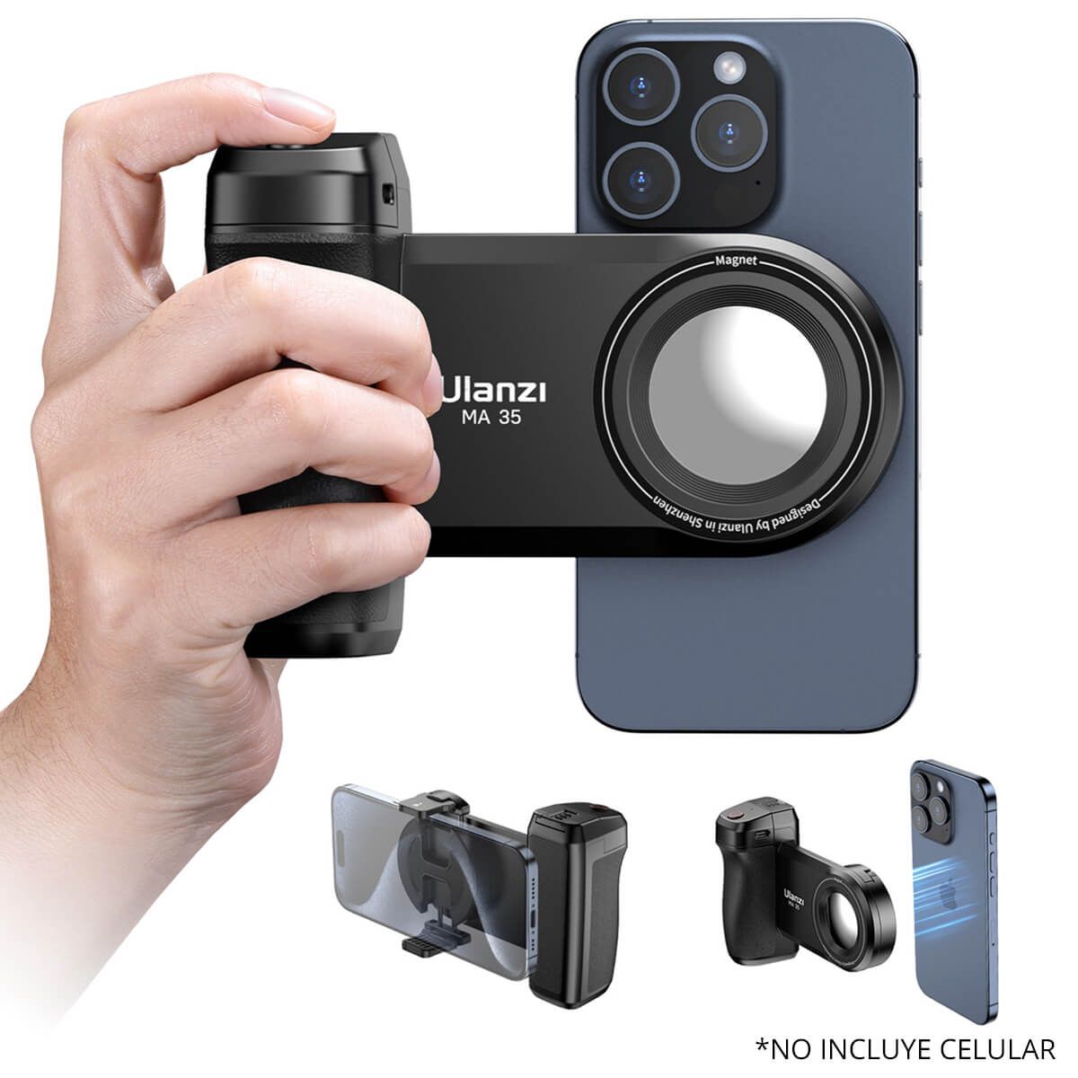 ULANZI - Grip Agarre Magnético Ulanzi MA35 para Fotos y Videos con Celular