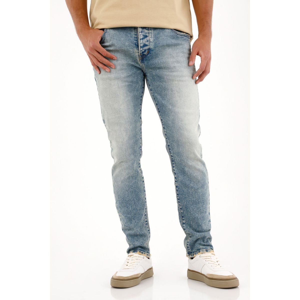 TENNIS - Jean Skinny con lavado tipo froster azul para hombre