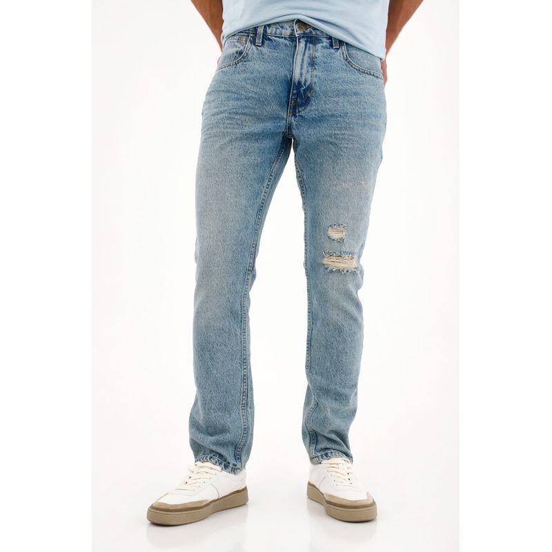 TENNIS - Jean Classic con rotos azul para hombre