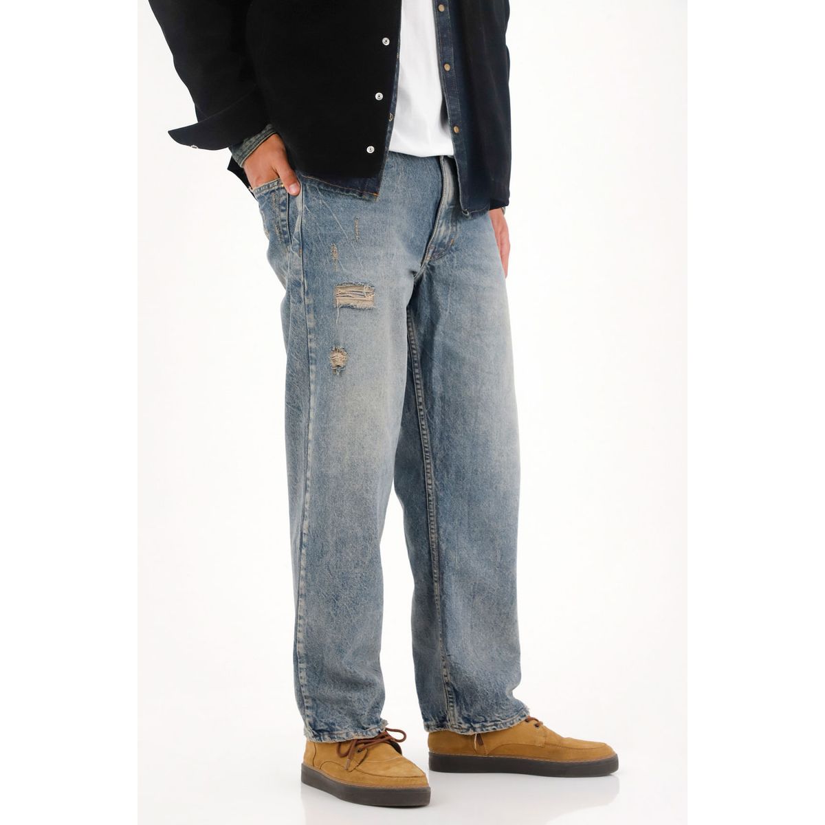 TENNIS - Jean Loose con desgastes y rotos azul para hombre
