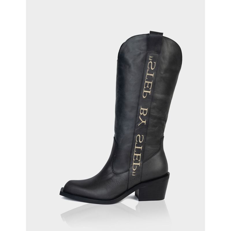 STIVALI - Bota Texana Barbara Cuero Negro