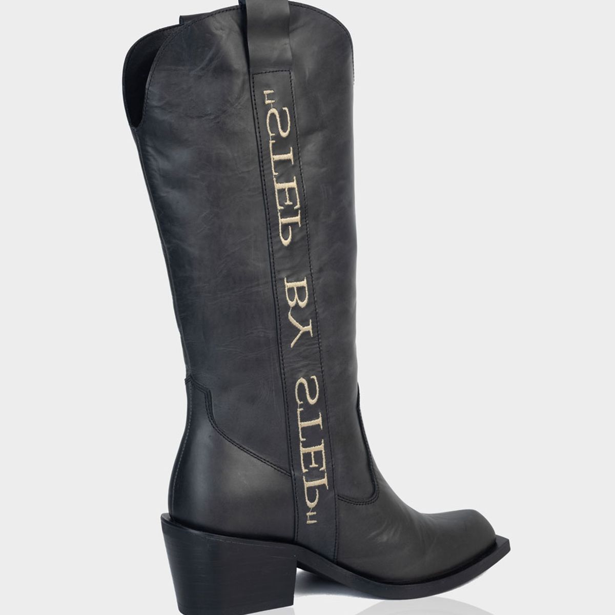 STIVALI - Bota Texana Barbara Cuero Negro