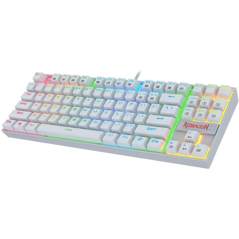 REDRAGON - Teclado gamer Redragon Blanco K552 inglés RGB Switch Blue Outemu
