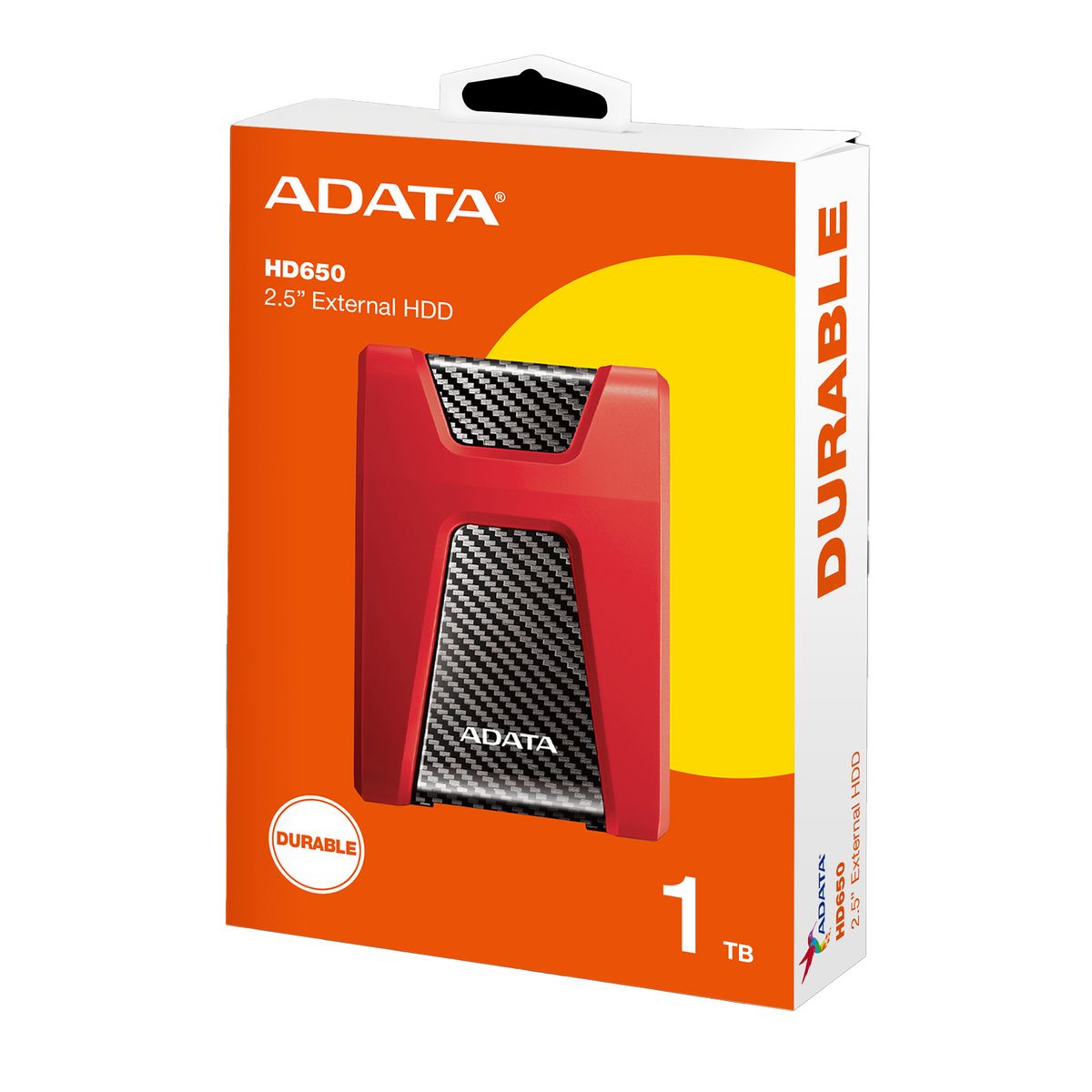 ADATA - Disco Duro Externo 1tb Antigolpes Adata Hd650 Usb Rojo