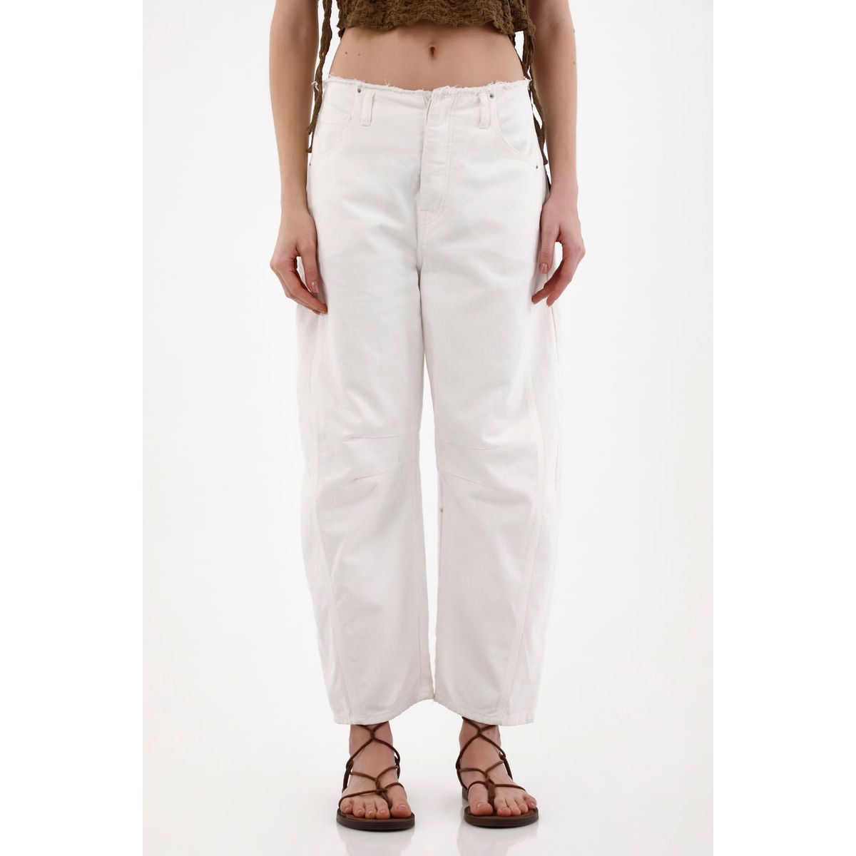 TENNIS - Jean Horseshoe con desflecado crudo para mujer
