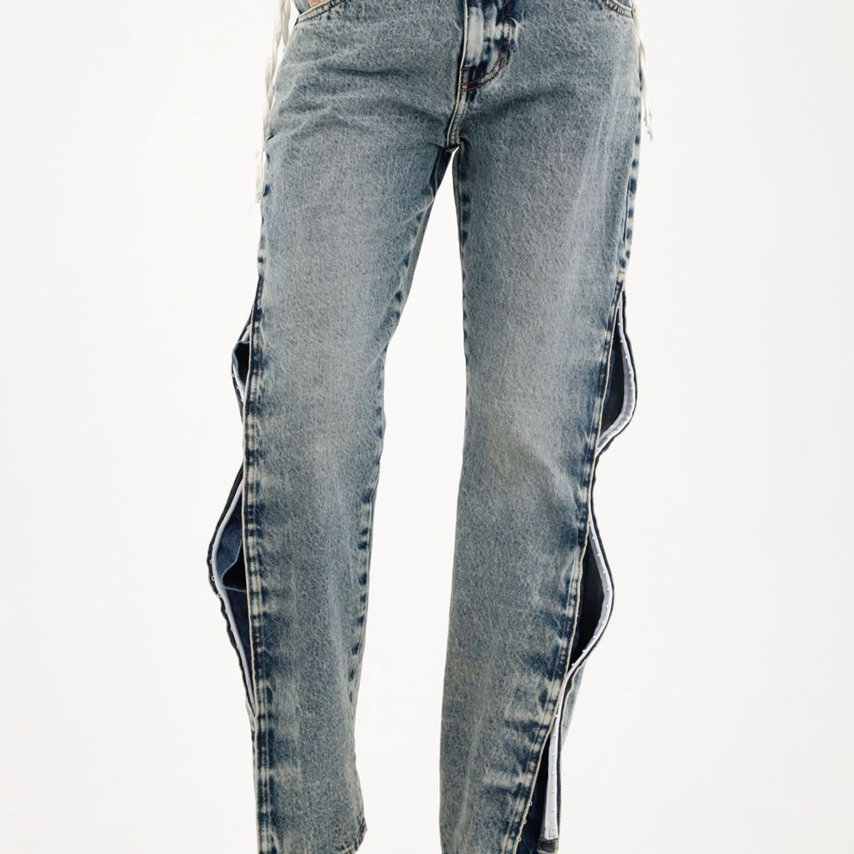 TENNIS - Jean Recto con aberturas y abrochaduras laterales para mujer