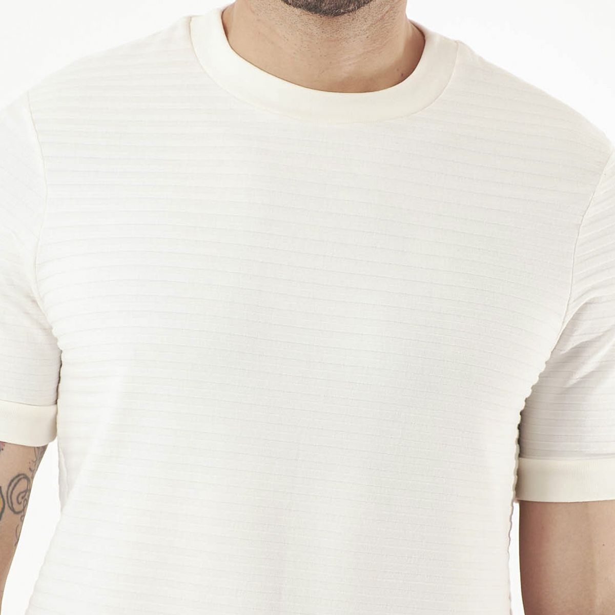 BELIFE - Camiseta manga corta ivory para hombre
