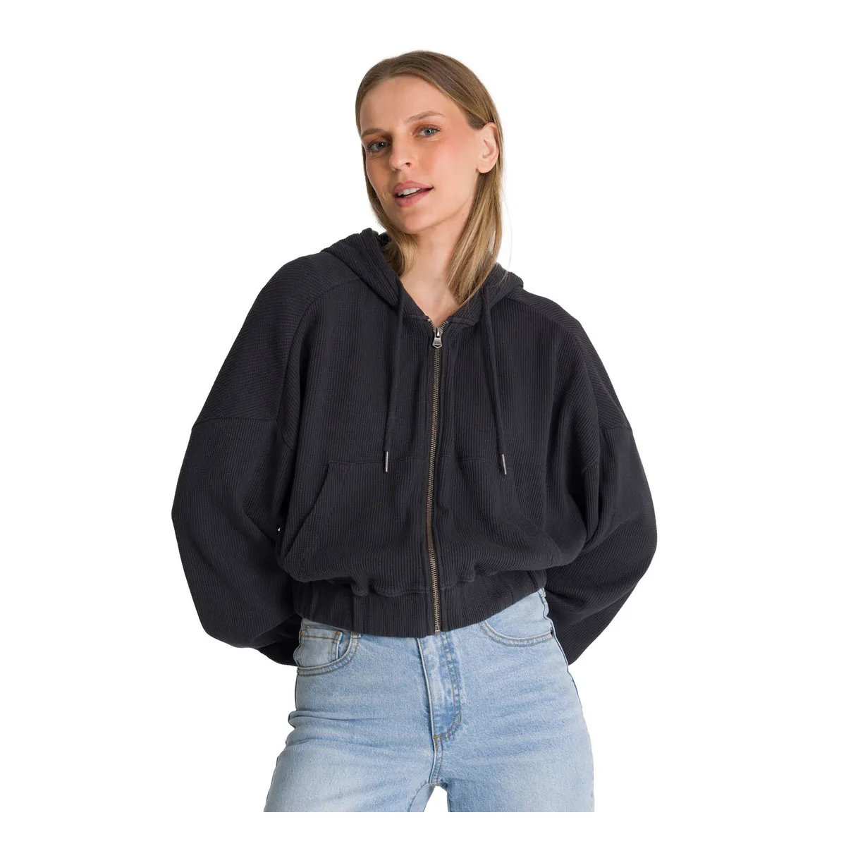 CAT - Buzo Mujer CAT WAFFLE-KNIT CROPPED Negro CAT